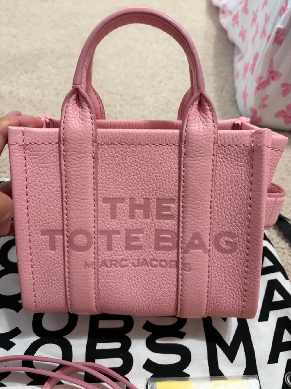 Marc Jacobs Pink Pebbled Leather Mini Tote